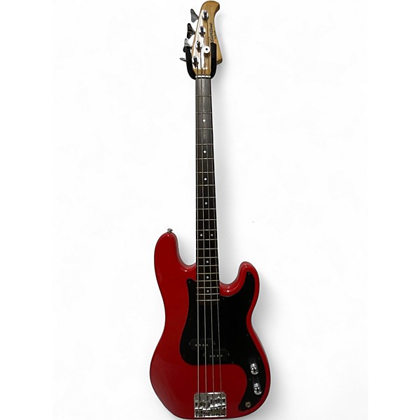 Used Samick SILVERTONE BASS RED Electric Bass Guitar