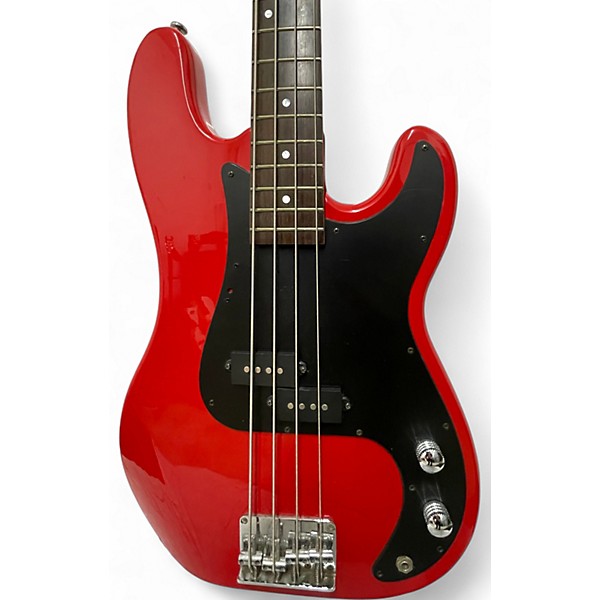 Used Samick SILVERTONE BASS RED Electric Bass Guitar