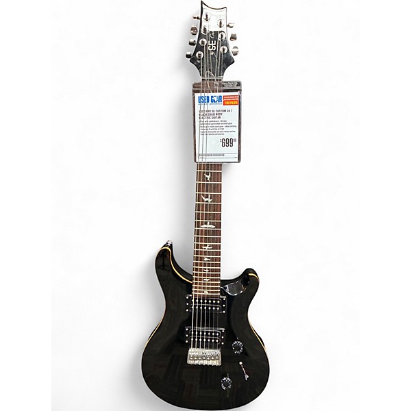 Used PRS se custom 24 7 Black Solid Body Electric Guitar