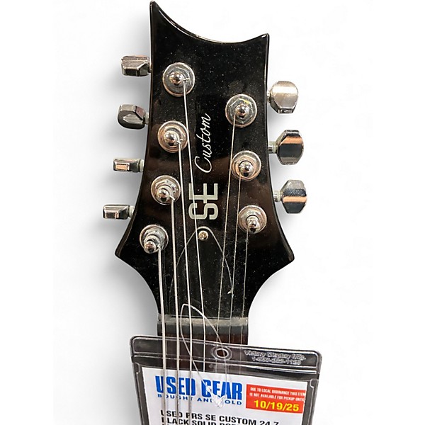 Used PRS se custom 24 7 Black Solid Body Electric Guitar