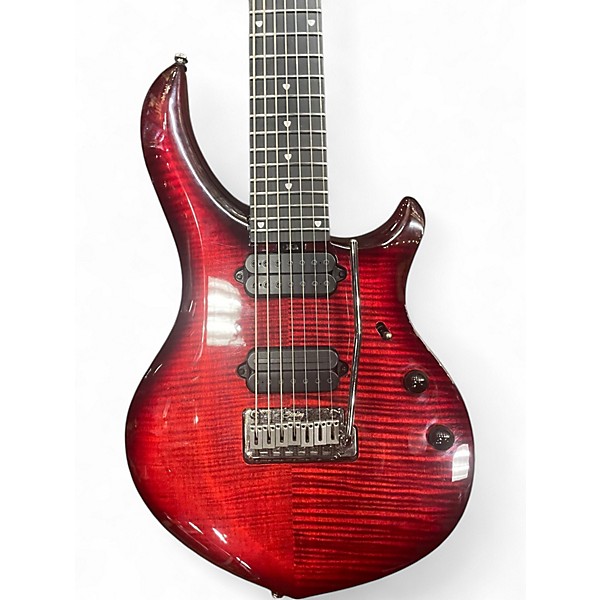 Used Sterling by Music Man JOHN PETRUCCI MAJESTY 7 Crimson Red Trans Solid Body Electric Guitar
