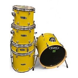 Used 2010s Mapex 5 Piece v series 5 piece kit Yellow Drum Kit