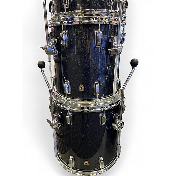 Used 2025 Ludwig 6 Piece Classic Maple hybrid black sparkle Drum Kit