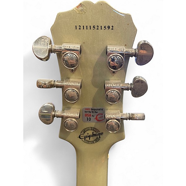 Used 2012 Epiphone Les Paul Standard Limited Edition TV Silver Solid Body Electric Guitar