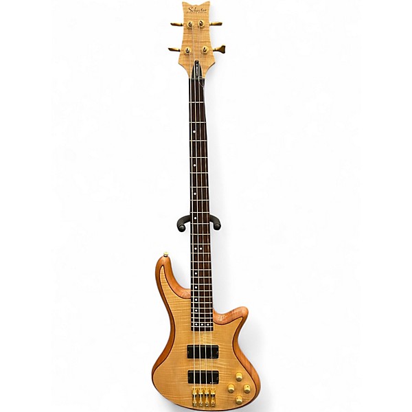 Used Schecter Guitar Research Stiletto Custom 4 String Natural Electric Bass Guitar