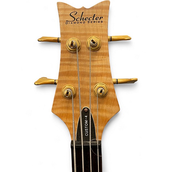 Used Schecter Guitar Research Stiletto Custom 4 String Natural Electric Bass Guitar