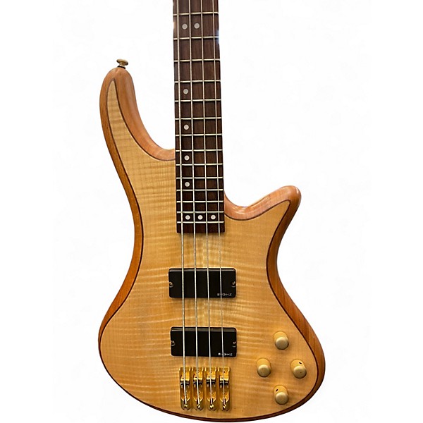Used Schecter Guitar Research Stiletto Custom 4 String Natural Electric Bass Guitar