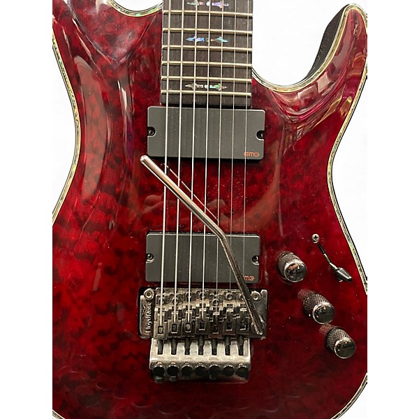 Used Schecter Guitar Research Hellraiser C7 Floyd Rose Black Cherry Solid Body Electric Guitar