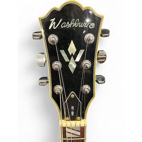Used Washburn HB35 Yellow Hollow Body Electric Guitar