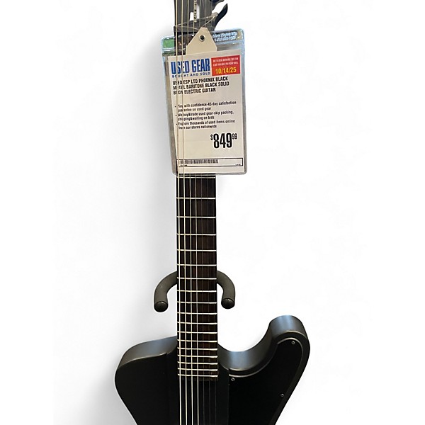 Used ESP LTD Phoenix Black Metal Baritone Black Solid Body Electric Guitar