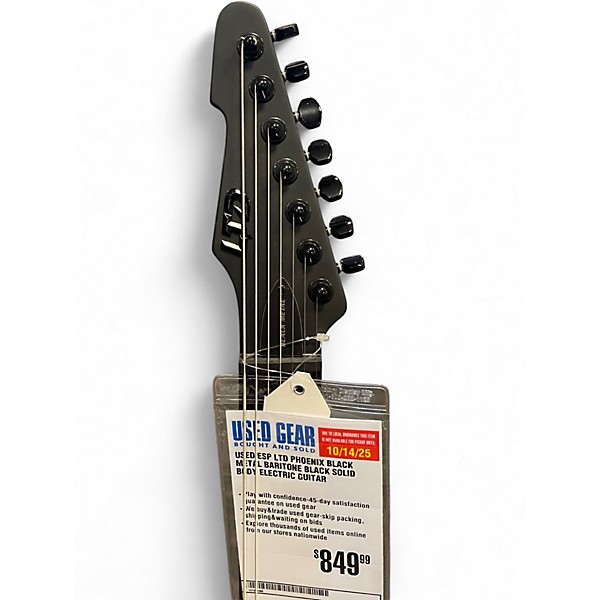 Used ESP LTD Phoenix Black Metal Baritone Black Solid Body Electric Guitar