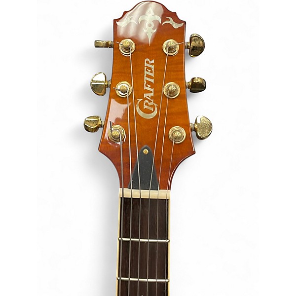 Used Crafter Guitars FEG 780 Amber Hollow Body Electric Guitar