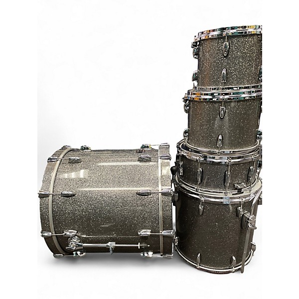 Used Gretsch Drums 5 Piece Renown Silver Sparkle Drum Kit