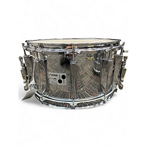 Used SONOR 14X8 STEEL SNARE METALIC Drum