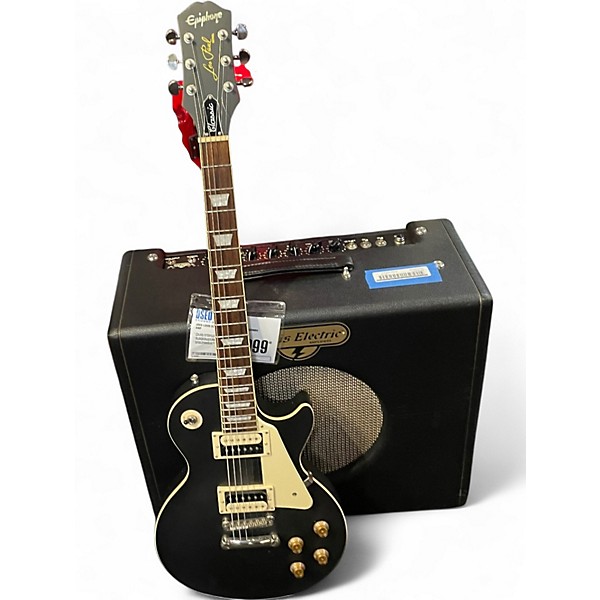 Used Epiphone Les Paul Classic Black Solid Body Electric Guitar