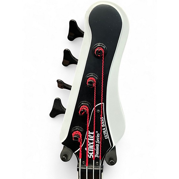 Used Schecter Guitar Research Diamond Series Ultra Bass White Electric Bass Guitar