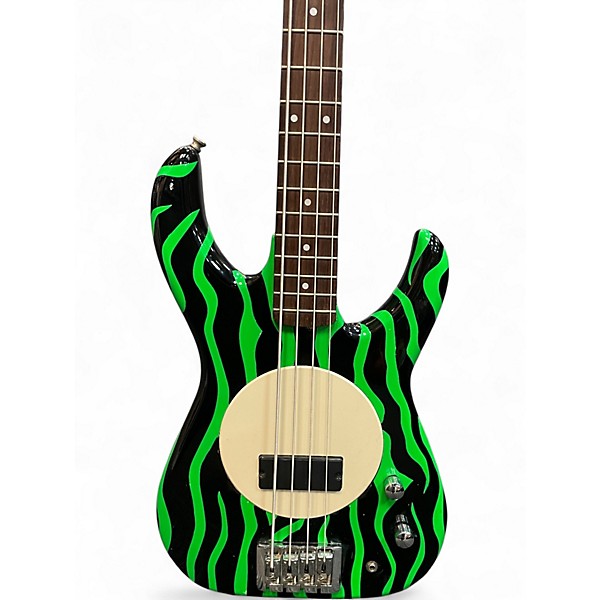 Used Flea Bass 32 Black and Green Electric Bass Guitar