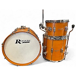 Used Rogers 3 Piece Towers Kit Satin Fruitwood Drum Kit