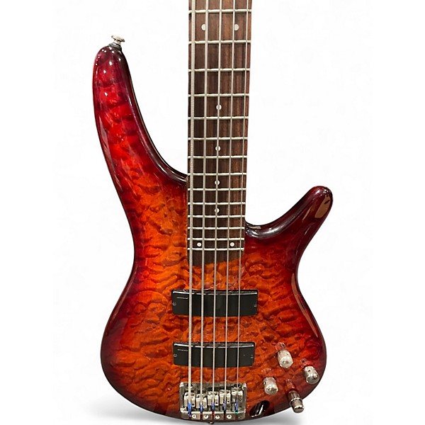Used Ibanez SR405 5 String DRAGON EYE BURST Electric Bass Guitar