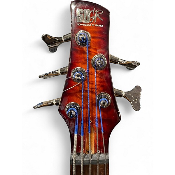 Used Ibanez SR405 5 String DRAGON EYE BURST Electric Bass Guitar