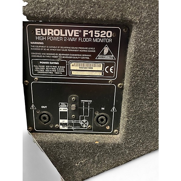 Used Behringer F1520 Unpowered Monitor