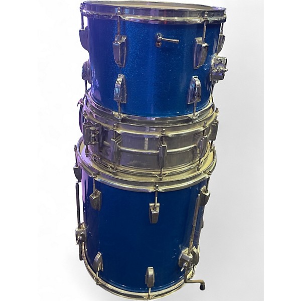 Vintage 1960s Ludwig 6 Piece Keystone Badge Blue Drum Kit