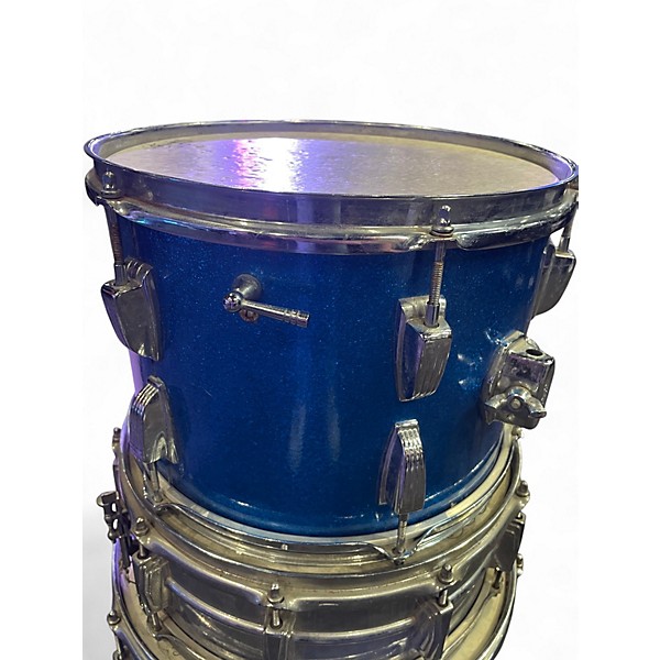 Vintage 1960s Ludwig 6 Piece Keystone Badge Blue Drum Kit