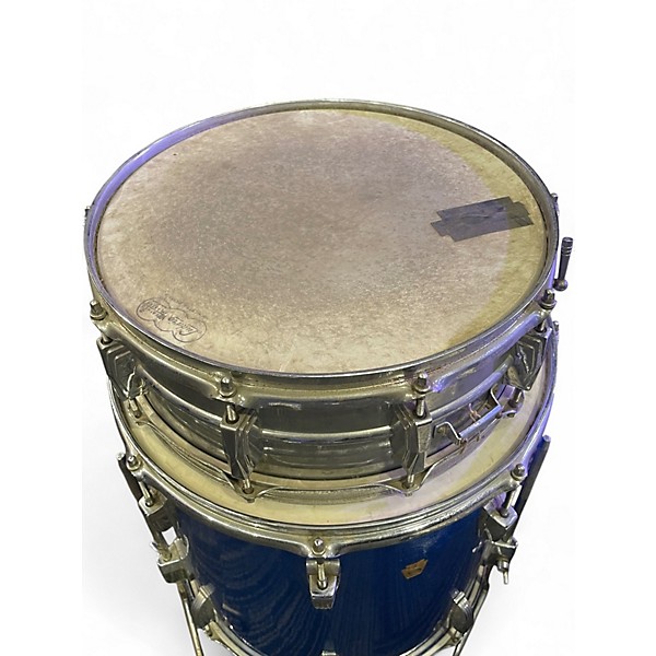 Vintage 1960s Ludwig 6 Piece Keystone Badge Blue Drum Kit