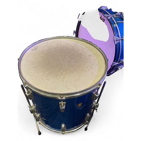 Vintage 1960s Ludwig 6 Piece Keystone Badge Blue Drum Kit