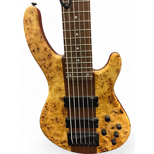 Used Dean PRO EDGE SELECT  6 STRING BASS NATURAL POPLAR BURL Electric Bass Guitar