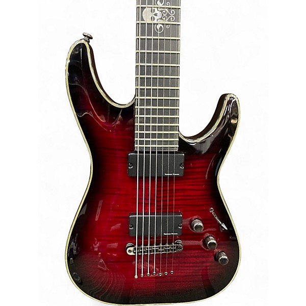 Used Schecter Guitar Research C7 Blackjack SLS Crimson Red Burst Solid Body Electric Guitar