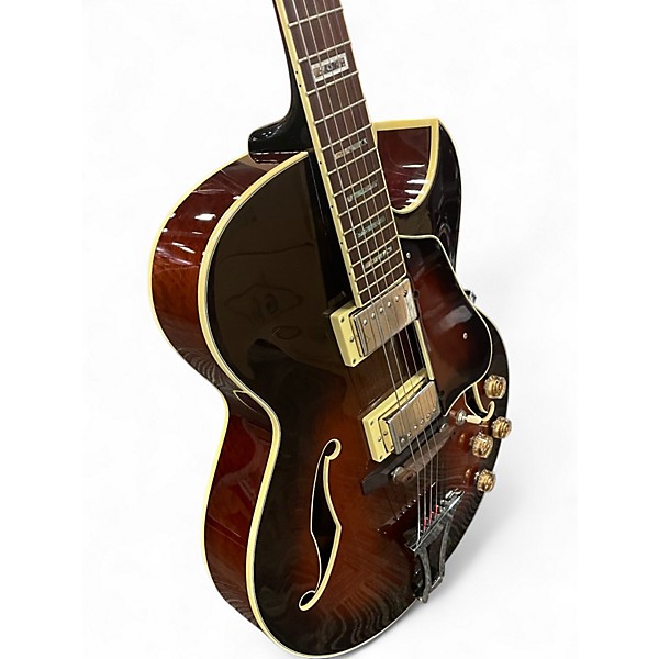 Used Ibanez AK85 DVS Vintage Sunburst Hollow Body Electric Guitar