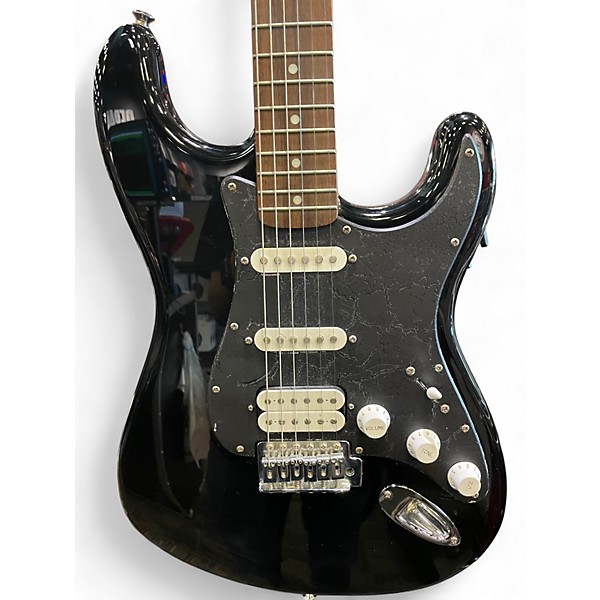 Used Fender Starcaster STRATOCASTER Black Solid Body Electric Guitar