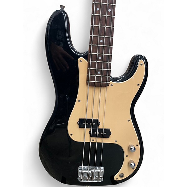 Used Squier Affinity Precision Bass Black and Gold Electric Bass Guitar