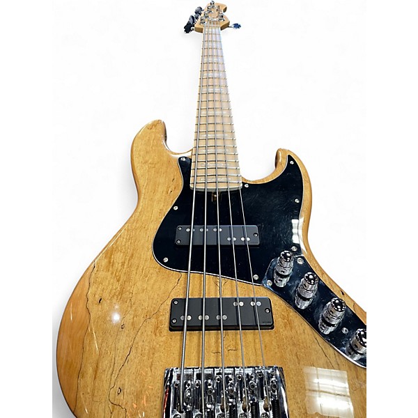 Used Bassmods K534 Natural Spalted Electric Bass Guitar