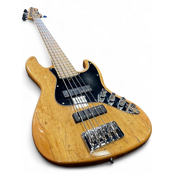 Used Bassmods K534 Natural Spalted Electric Bass Guitar