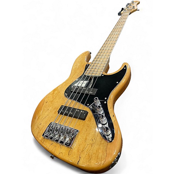 Used Bassmods K534 Natural Spalted Electric Bass Guitar