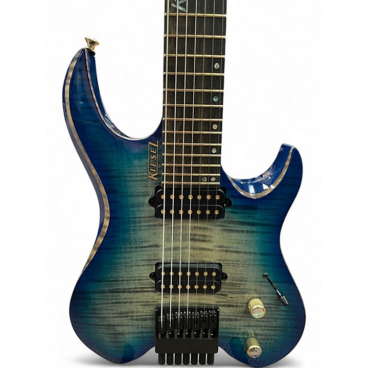Used Kiesel Vader 7 Trans Blue Solid Body Electric Guitar Trans