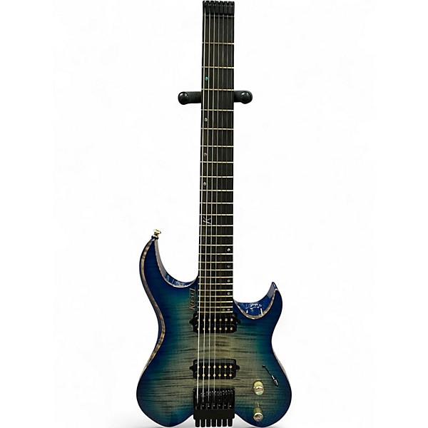 Used Kiesel Vader 7 Trans Blue Solid Body Electric Guitar