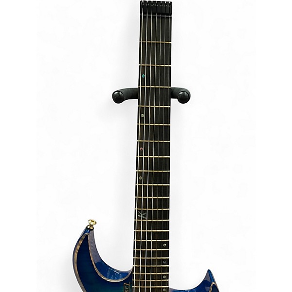 Used Kiesel Vader 7 Trans Blue Solid Body Electric Guitar