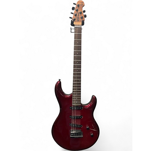 Used Ernie Ball Music Man LUKE 4 Candy Apple Red Metallic Solid Body Electric Guitar