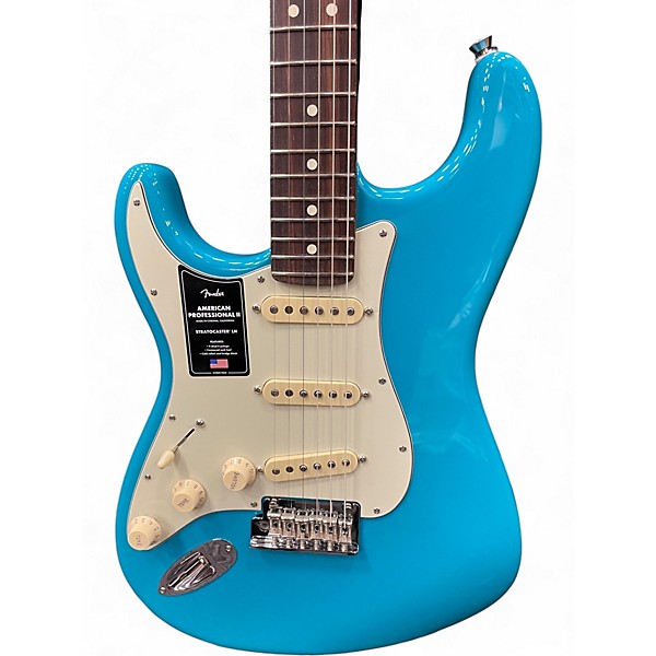 Used Fender American Professional II Stratocaster LH Blue Sapphire Solid Body Electric Guitar
