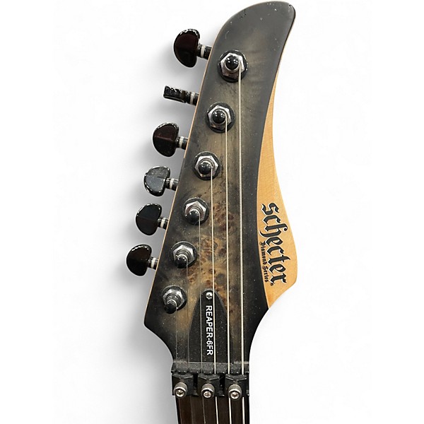 Used Schecter Guitar Research REAPER-6FR LH Trans Charcoal Solid Body Electric Guitar