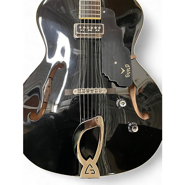 Used Guild t50sllm Ebony Hollow Body Electric Guitar