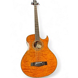 Used Greg Bennett Design by Samick AB11CE Orange Quilt Acoustic Bass Guitar