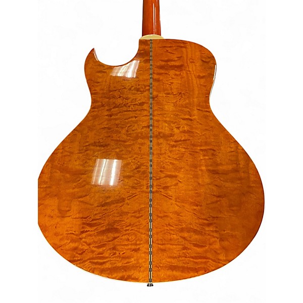 Used Greg Bennett Design by Samick AB11CE Orange Quilt Acoustic Bass Guitar