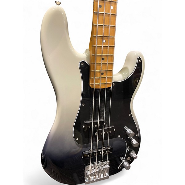 Used Fender Player Plus Active Precision Bass Black and White Electric Bass Guitar