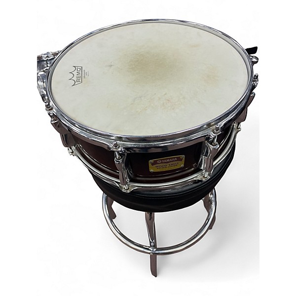 Used Yamaha 14in WOODSHELL SNARE BROWN FADE Drum