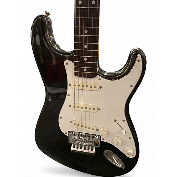 Used Fender Standard Stratocaster HSS Black and White Solid Body Electric Guitar