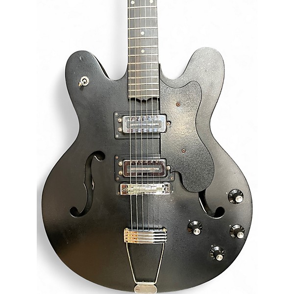 Vintage 1970s Ovation Eclipse 1235-5 Black Hollow Body Electric Guitar